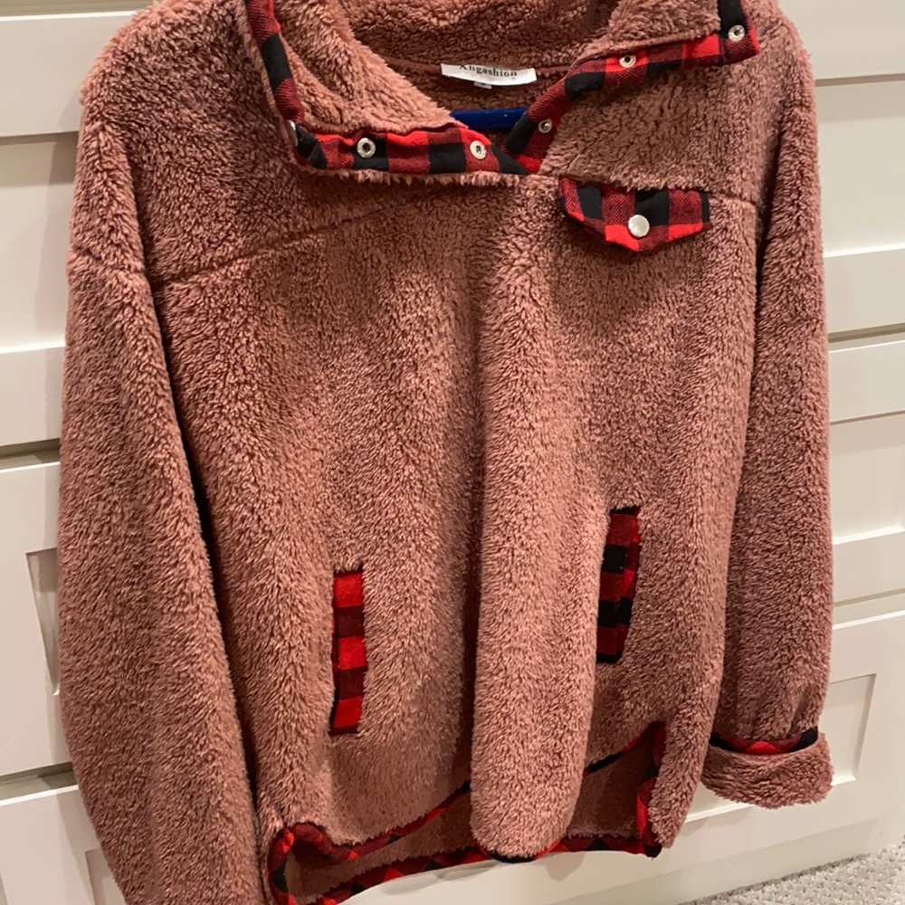 Fleece & Buffalo Check Pullover
